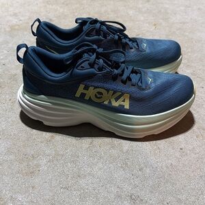 HOKA Bondi 8 Running Shoes Men’s 9D Navy Blue Max Cushion Comfort Trainer Casual